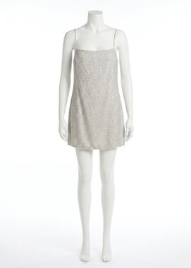 NEW CAMI NYC rin metallic chiffon dress in haze